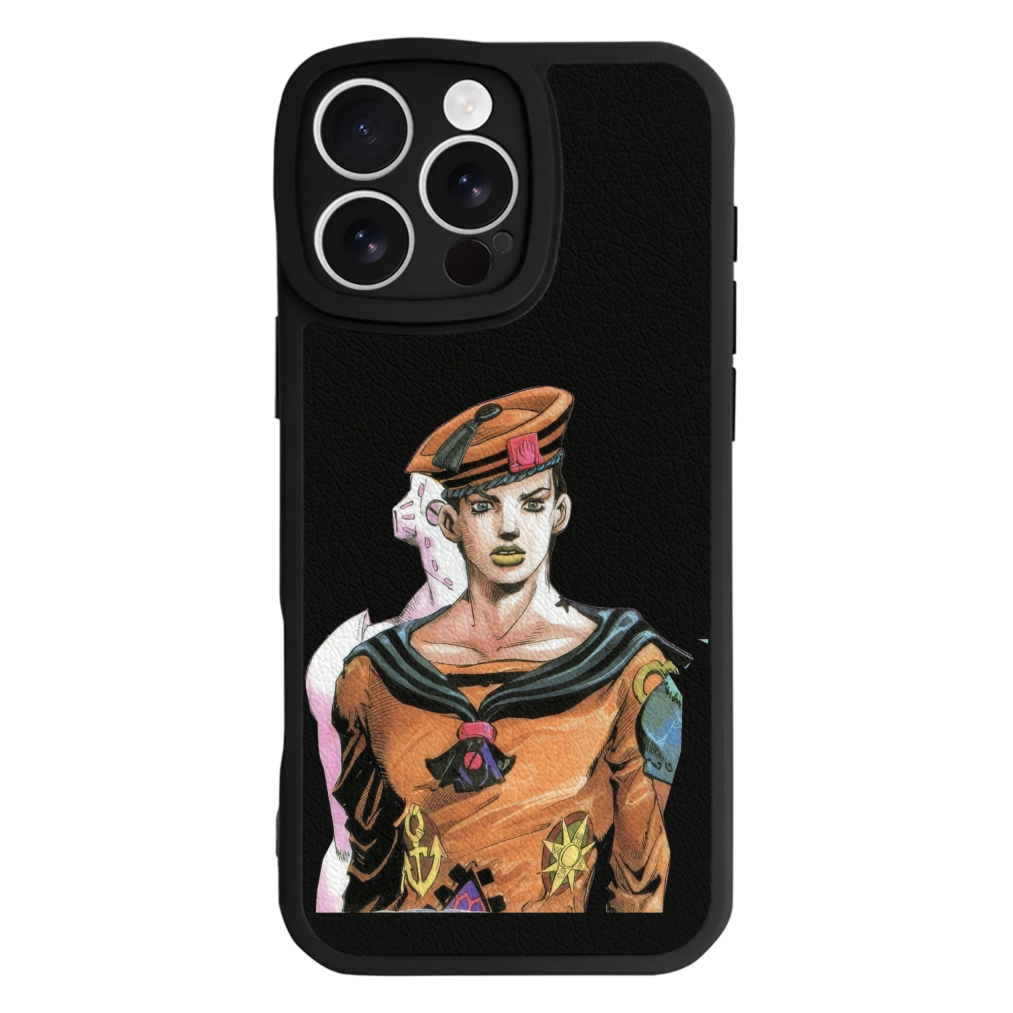 （画像用） ジョジョの奇妙な冒険 東方定助 JoJo's Bizarre Adventure Higashikata Josuke 【iPhone 16シリーズ対応】シリコンスマホケース（レザー調） 材質：シリコン